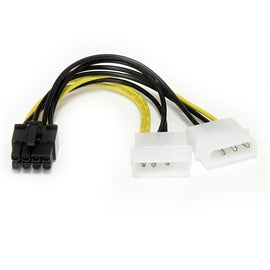 StarTech LP4PCIEX8ADP 6inch LP4 to 8 Pin PCIE Video Card Power Cable Adapter