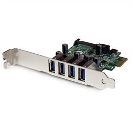 StarTech PEXUSB3S4V 4PT PCIE SuperSpeed USB3.0 Controller Adap w SATA PWR LP