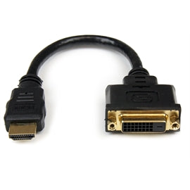 StarTech HDDVIMF8IN 8in HDMI to DVI-D Video Cable Adapter F M Retail