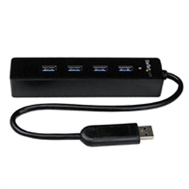 StarTech ST4300PBU3 4Port Portable SuperSpeed USB3.0 Hub with Built-in Cable