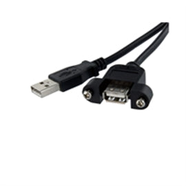 Startech Usbpnlafam3 3Ft Panel Mount Usb Cable A To A Black Retail