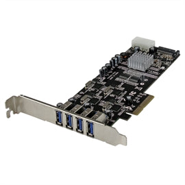 StarTech PEXUSB3S44V 4PT Quad Bus PCIE USB3.0 Card Adapter w UASP LP4 Power