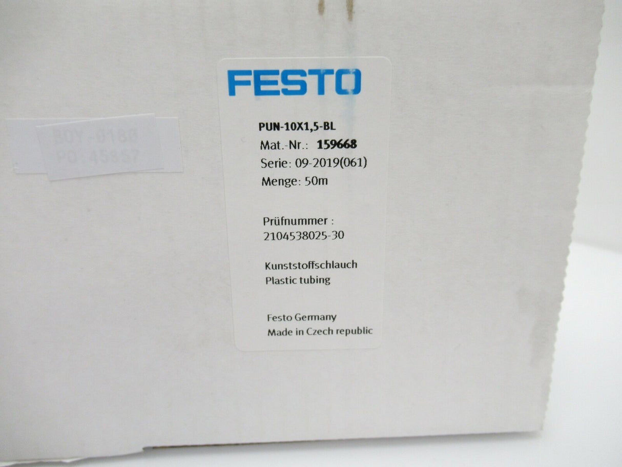 Festo PUN-10X1,5-BL 159668 Plastic Tubing 10 mm, 50M Long