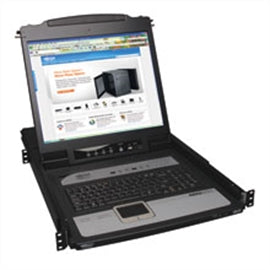 Tripp-Lite B020-U08-19-IP KVM Switch 1U 8Port Rack-Mount Console IP w 19 LCD