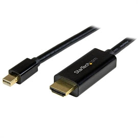 StarTech Cable MDP2HDMM1MB 3ft MiniDP to HDMI Converter Cable 4K Black Retail