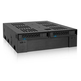 ICY DOCK MB322SP-B 2x2.5 SATA SAS HDD SSD to 5.25 Mobile Rack Backplane Cage