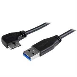 StarTech Cable USB3AU1MLS 1m (3ft) Slim Micro USB 3.0 Cable M M Left-Angle RTL