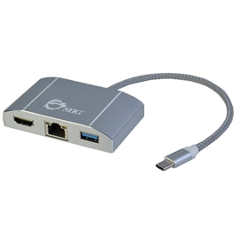 SIIG AC JU-H30712-S1 USB 3.1 Type-C LAN Hub with HBMI Adapter 4K Ready Retail