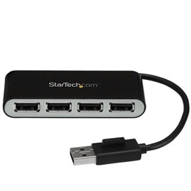 StarTech Accessory ST4200MINI2 4PT Portable USB2.0 Hub with Built-in Cable RTL