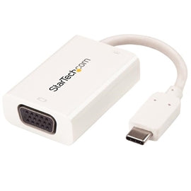 StarTech CB CDP2VGAUCPW USB-C to VGA Video Adapter w USB Power Delivery White