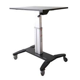 StarTech AC STSCART Mobile Sit-Stand Workstation Black & Silver Retail