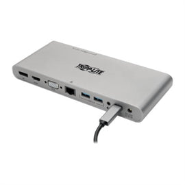 Tripp-Lite AC U442-DOCK4-S USB-C Docking Station w USB Hub HDMI VGA DP Gbe PD