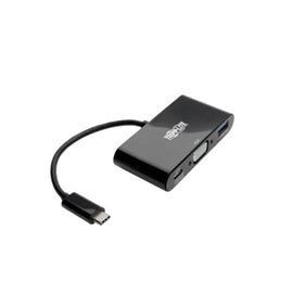 Tripp-Lite AC U444-06N-VUB-C USB-C to VGA Adapter w USB-A Hub and PD Charging