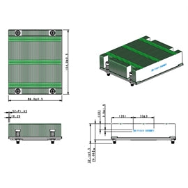 Supermicro FN SNK-P1041V 1U Proprietary Passive CPU Heat Sink f 6U 10-blade