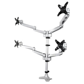 StarTech AC ARMQUADPS Quad-Monitor Mount - Full Motion - Premium Silver Retail