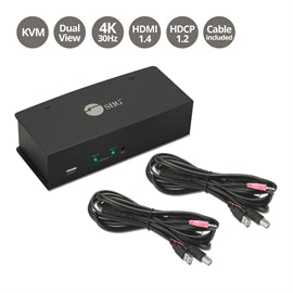 SIIG AC CE-KV0711-S1 2x1 Dual View USB HDMI KVM Switch 4K Brown Box
