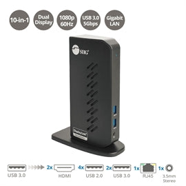 SIIG AC JU-DK0L11-S1 Dual Video Full HD HDMI Video Docking Station Brown Box