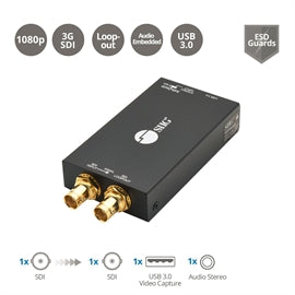 SIIG AC CE-SD0K11-S1 USB 3.0 3G-SDI Capture Device with Loopout Brown Box