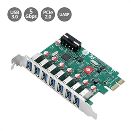 SIIG CC JU-P70211-S1 USB 3.0 7-Port PCIe Host Card Brown Box