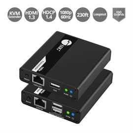 SIIG AC CE-H27411-S1 HDMI USB KVM Over Cat6 Extender 70m Brown Box