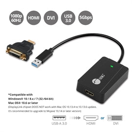 Siig Ac Ju-H30H11-S1 Usb 3.0 To Hdmi Dvi Video Adapter Pro Brown Box