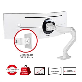 SIIG AC CE-MT3S11-S1 Single Heavy Duty 34-49 Monitor Arm w Easy Top Mounting