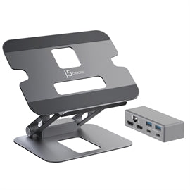 j5create Accessory JTS427 Aluminum Multi-Angle Dual-HDMI Docking Stand Retail