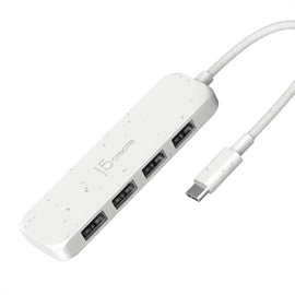 j5create AC JCH341EW USB-C to 4PT Type-A Gen2 Hub Eco-Friendly Pure White RTL