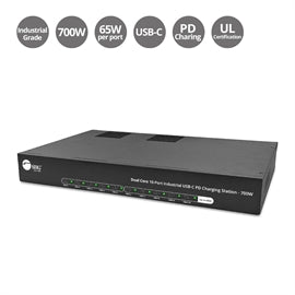 SIIG AC ID-US0F11-S1 Dual Core 10PT Industrial USB-C PD Charging Station 700W
