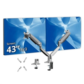 SIIG AC CE-MT6911-S1 Dual 43 Mechanical Spring Monitor Arm Mount Gray Retail