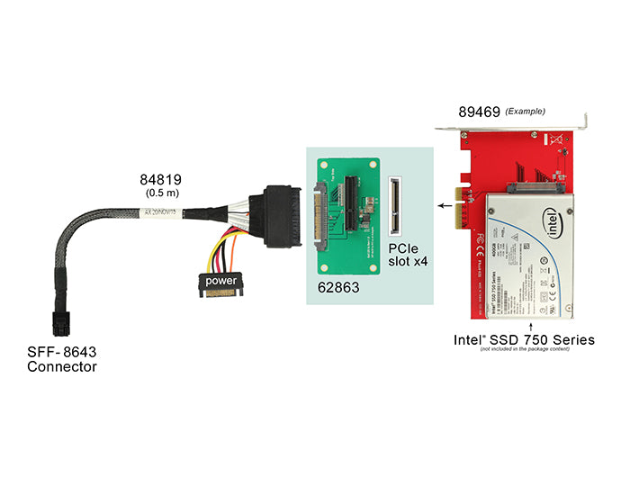 Delock 62863 Adapter U.2 Sff-8639 > Pcie X4 With Fixing Plate