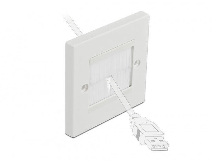 Delock 66495 Cable Management Cover 86 X 86 Mm With White Brush Strips