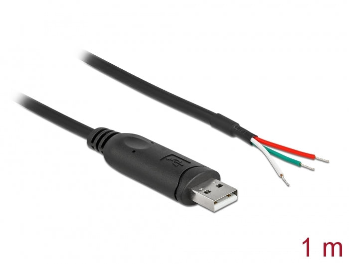 Delock 62930 Adapter Cable Usb 2.0 Type-A To Serial Rs-232 With 3 Open Wires