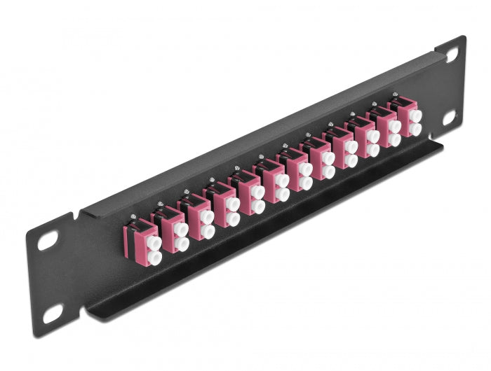 Delock 66769 10″ Fiber Optic Patch Panel 12 Port Lc Duplex Violet 1U Black