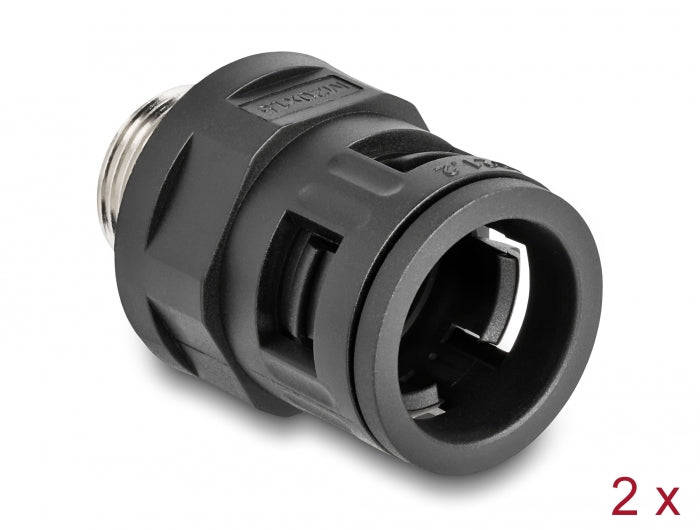 Delock 60454 Conduit Fitting With Brass External Thread M20 Black 2 Pieces