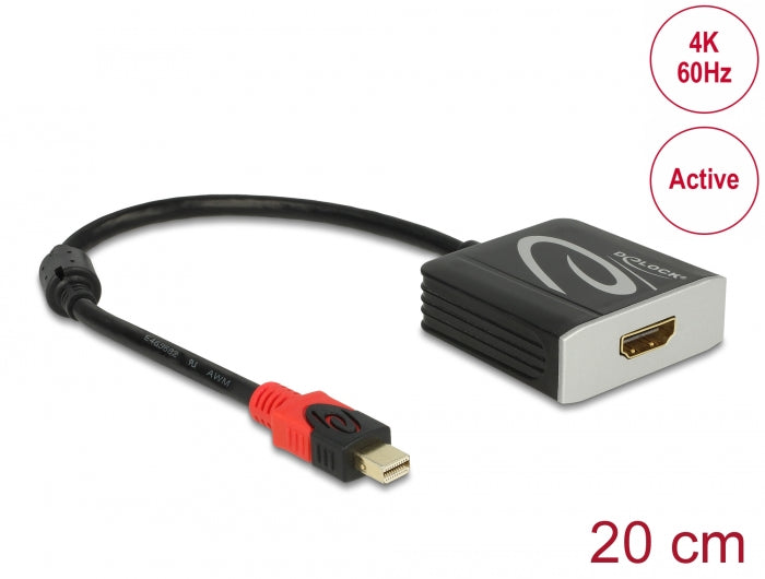 Delock 62735 Adapter Mini Displayport 1.2 Male > Hdmi Female 4K 60 Hz Active