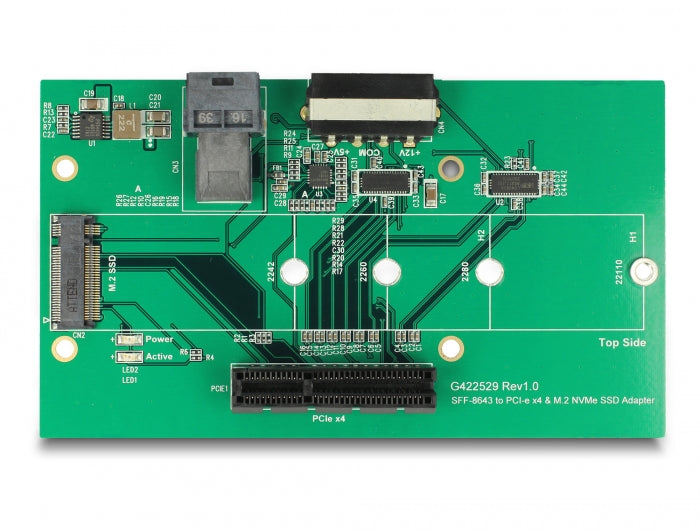 Delock 63952 U.2 Sff-8643 Adapter To Pcie X4 Or M.2 Key M Slot