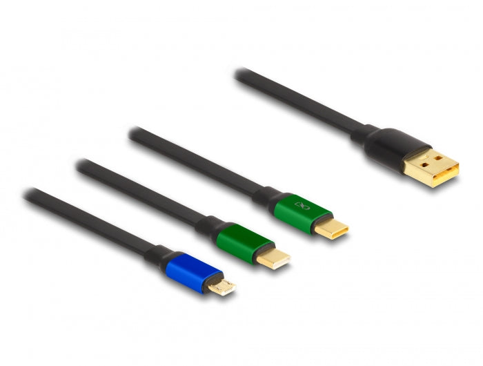 Delock 85359 Usb 3In1 Retractable Charging Cable For Micro Usb / 2 X Usb Type-C