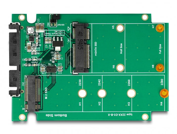 Delock 62866 2.5″ Converter Sata 22 Pin > 1 X M.2 Key B + 1 X Msata - 9.5 Mm