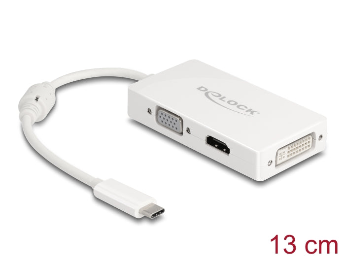 Delock 63924 Adapter Usb Type-C™ Male > Vga / Hdmi / Dvi Female White