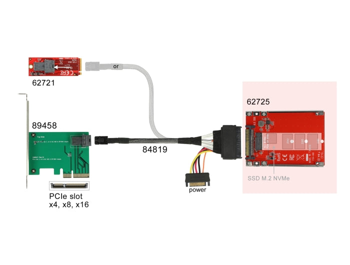 Delock 62725 2.5″ Converter U.2 Sff-8639 > M.2 Nvme Key M - 7 Mm