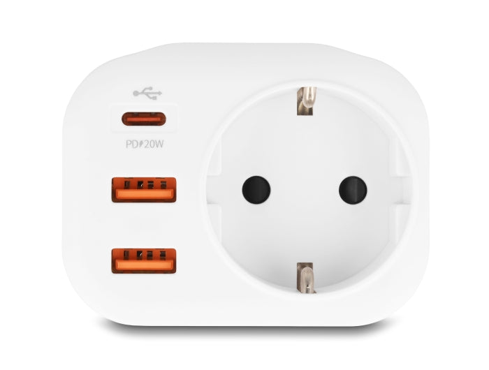 Delock 11498 Power Socket With Childproof Lock And Usb Pd Charger 20 W