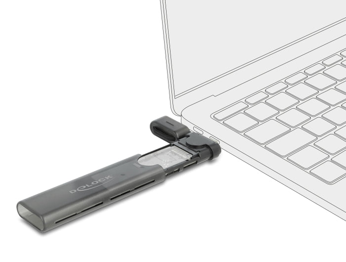 Delock 42635 External Usb Type-C™ Combo Enclosure For M.2 Nvme Pcie Or Sata Ssd