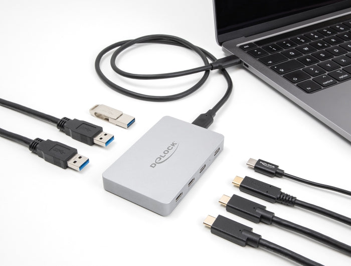 Delock 64279 7 Port USB Hub W/ 4 X USB Type-C Female And 3 X USB Type-A Female