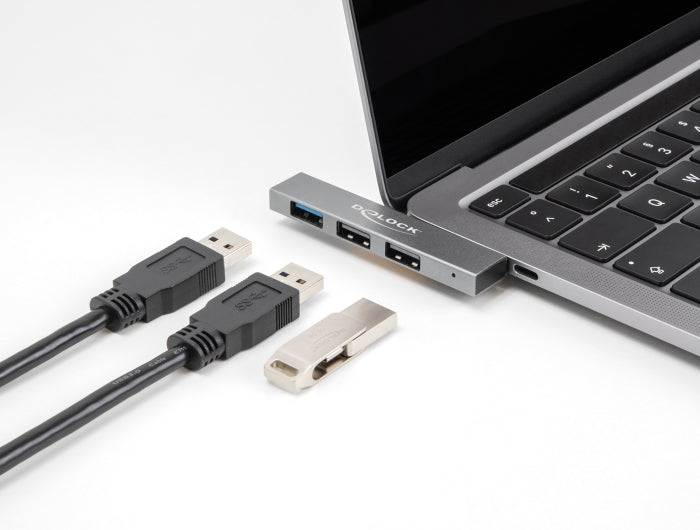 Delock 64274 3 Port Slim Usb Hub With Usb Type-C™ To Usb 10 Gbps Usb Type-A