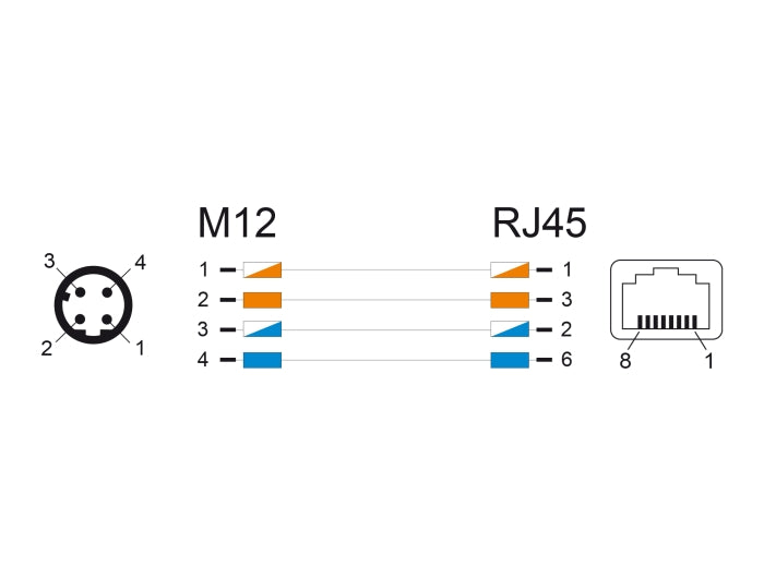 Delock 60622 M12 Cable D-Coded 4 Pin Male To Rj45 Female Pvc 0.5 M