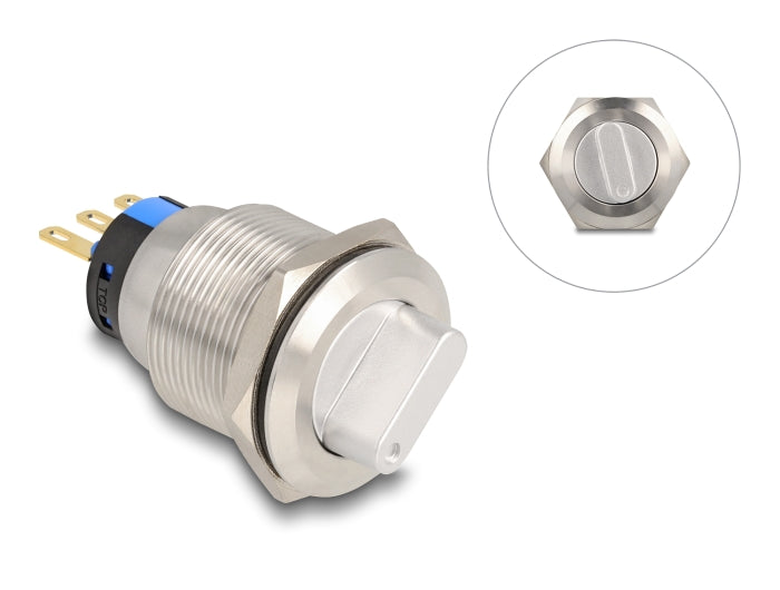 Delock 22016 Rotary Switch For Installation 22 Mm 3 X Solder Connection