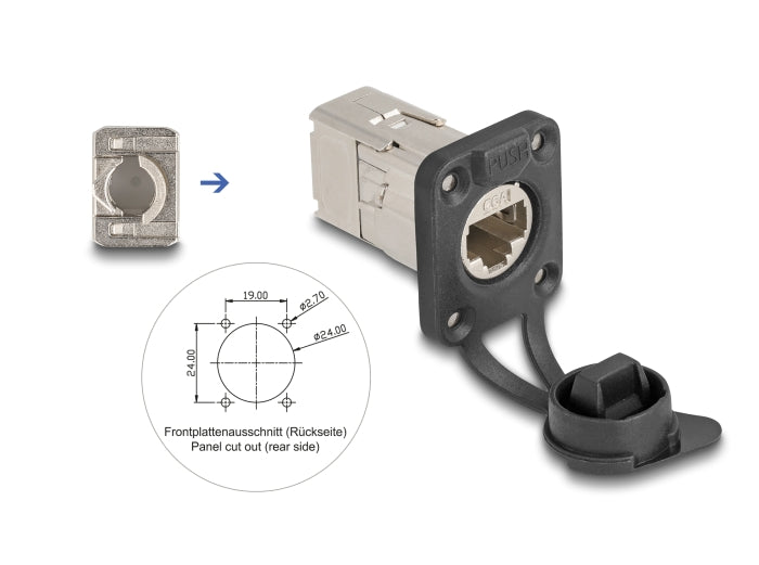 Delock 67063 D-Type Rj45 Built-In Connector With Lsa Connection Cat.6A Stp