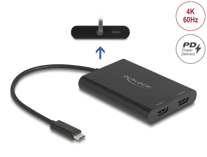 Delock 64309 Adapter Usb Type-C™ To 2 X Hdmi 4K 60 Hz
