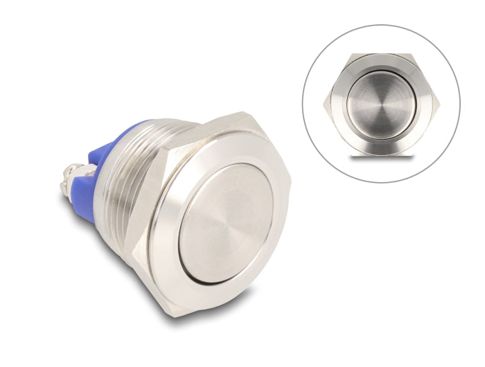 Delock 22040 Push Button For Installation 19 Mm 2 X Screw Terminal Actuator Flat